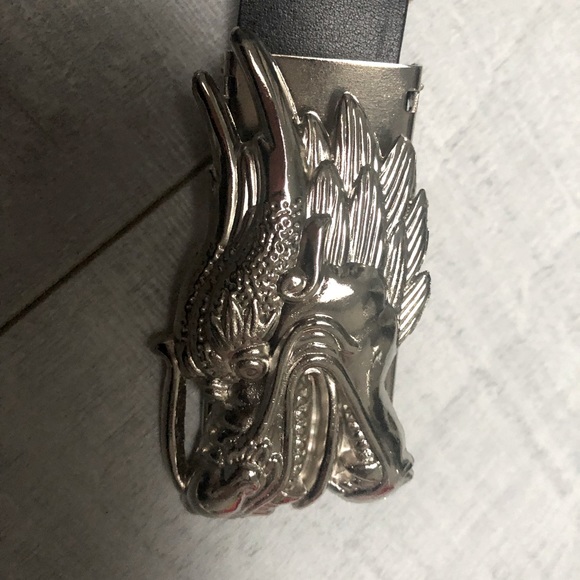 NEW Black Belt - Dragon Vintage Buckle Design - Picture 3 of 8
